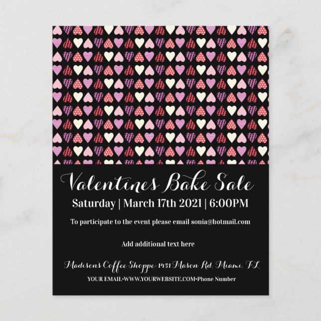 Valentinstag Event Party Bake Sale Wohltätigkeit E Flyer (Vorne)