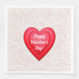 Valentinstag Extravagantes Rotes Herz Serviette