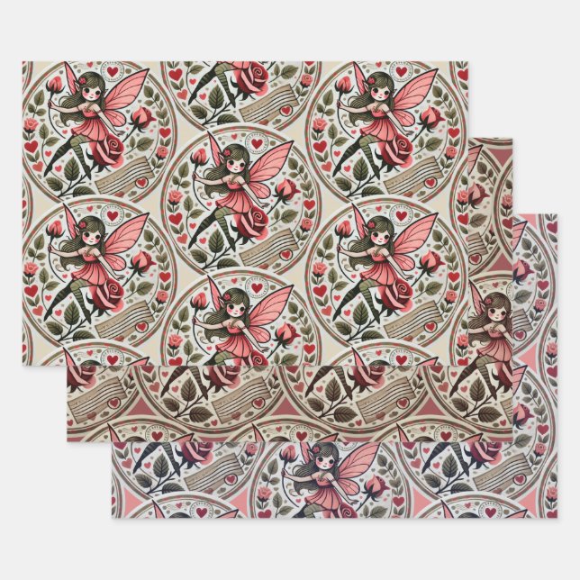 Valentinstag Fairy Valentine Geschenkpapier Set (Set)