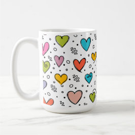 Valentinstag farbenfrohe süße Herzen Kaffeetasse