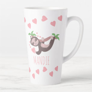Valentinstag Faultier-Herzen Schwimmende Rosa Tass Milchtasse