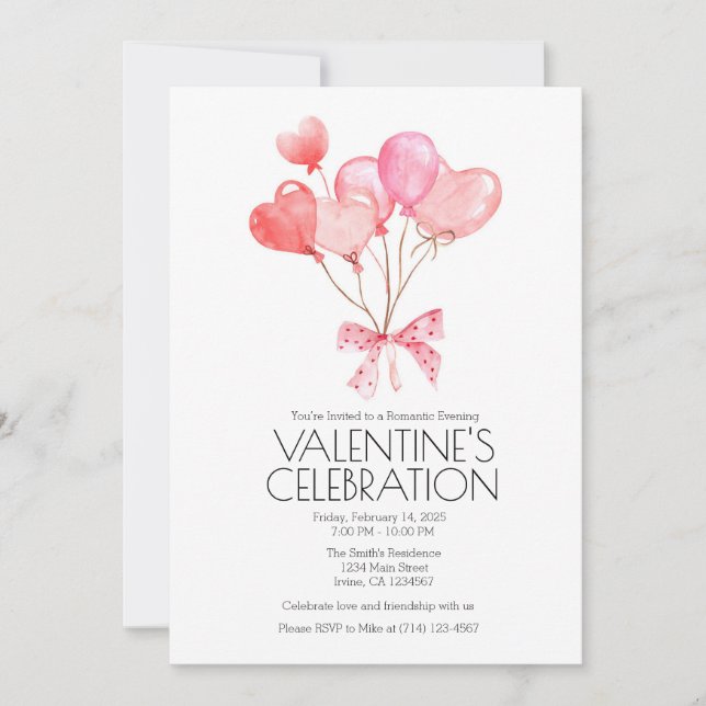 Valentinstag Feier Einladung 12x18 einladen (Vorderseite)