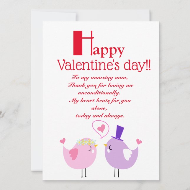 Valentinstag Feiertagskarte (Vorderseite)
