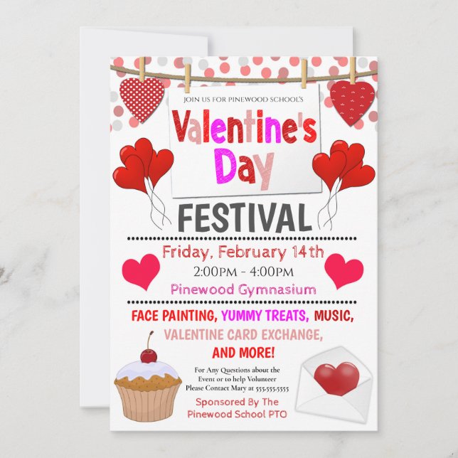 Valentinstag Festival Einladung (Vorderseite)