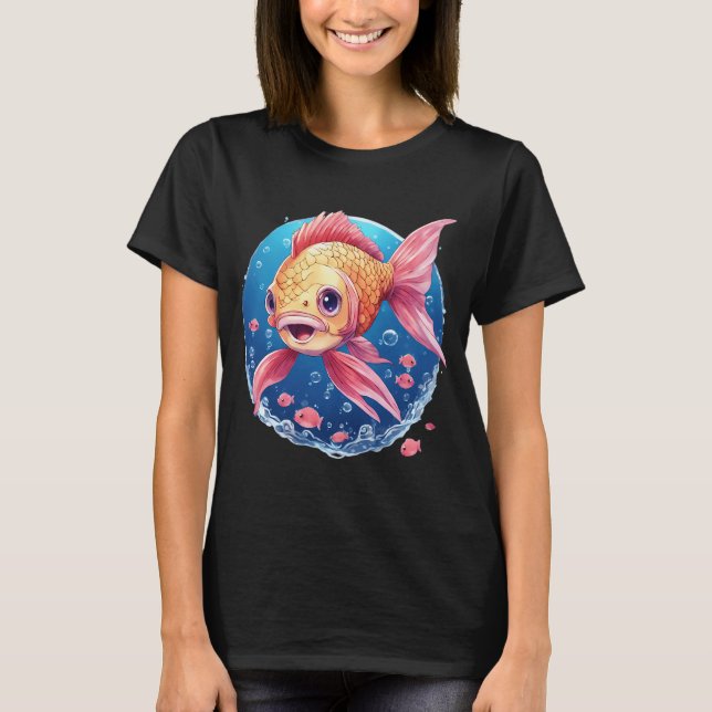 Valentinstag-Fisch T-Shirt (Vorderseite)