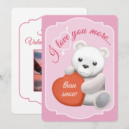 Valentinstag-Flachkarte Süßer Eisbär Feiertagskarte
