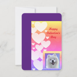 Valentinstag-Flat Samoyed Dankeschön-Karte Dankeskarte
