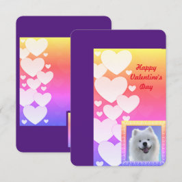 Valentinstag-Flat Samoyed Dankeschön-Karte Dankeskarte