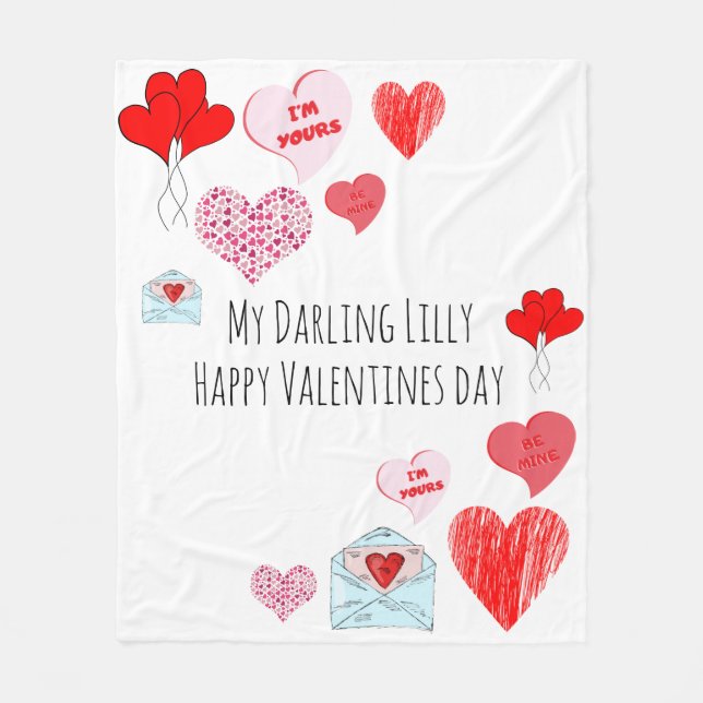 Valentinstag Fleecedecke (Vorderseite)