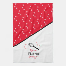 Valentinstag Flippin Lieben Sie hören Backen Geschirrtuch