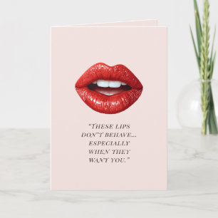 Valentinstag Flirty Rote Lippen Liebeskarte Feiertagskarte