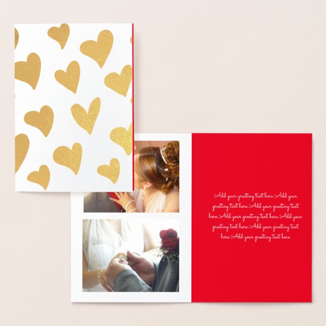 Valentinstag Foto Doodle Hearts Collage Folienkarte (Anzeige)