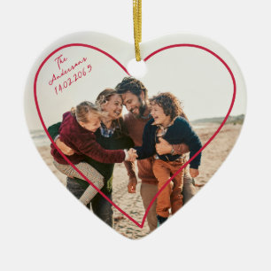 Valentinstag Foto Familie Keramik Ornament