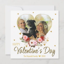 Valentinstag Foto Herz Gold Glitzer Herz Feiertagskarte