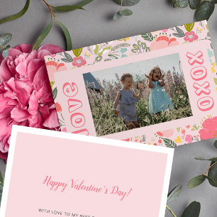 Valentinstag-Foto Kinder beste Freunde süß rosa Feiertagskarte