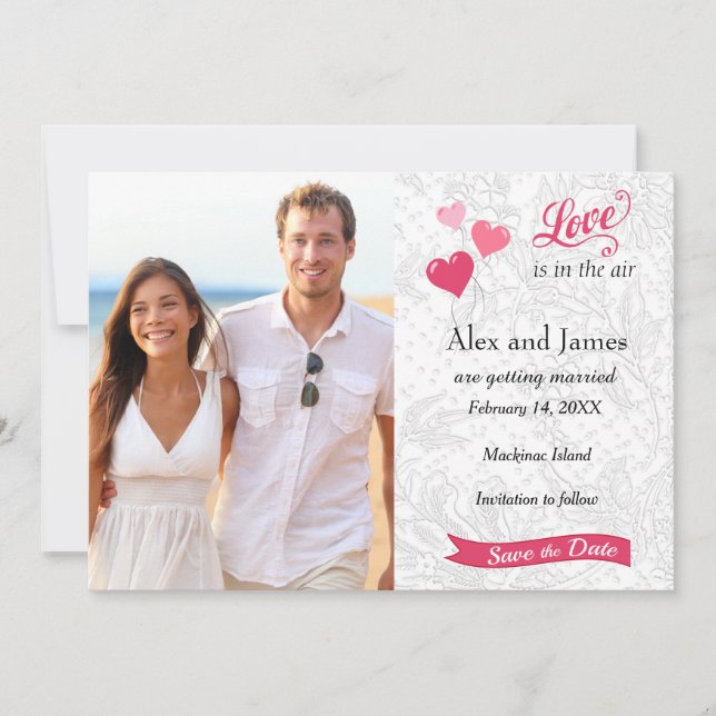 Valentinstag Foto Save the Date (Vorderseite)