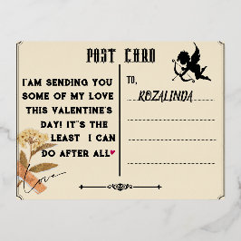 Valentinstag-Fotokarte Folien Feiertagspostkarte