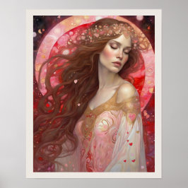 Valentinstag Frau Gown Deco Print Poster