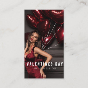 Valentinstag Frau Mädchen Fotoshooting Business C Visitenkarte