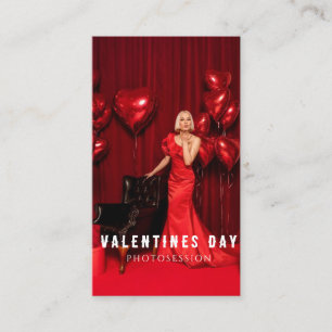 Valentinstag Frau Mädchen Fotoshooting Geschäft Visitenkarte