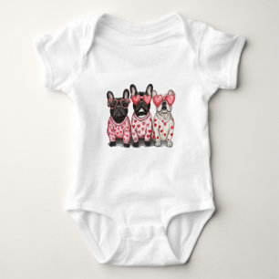 Valentinstag French Bulldog Baby Strampler