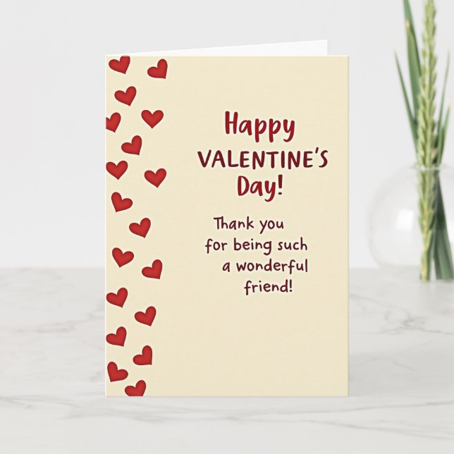 Valentinstag Freund Dankeschön Karte (Vorderseite)