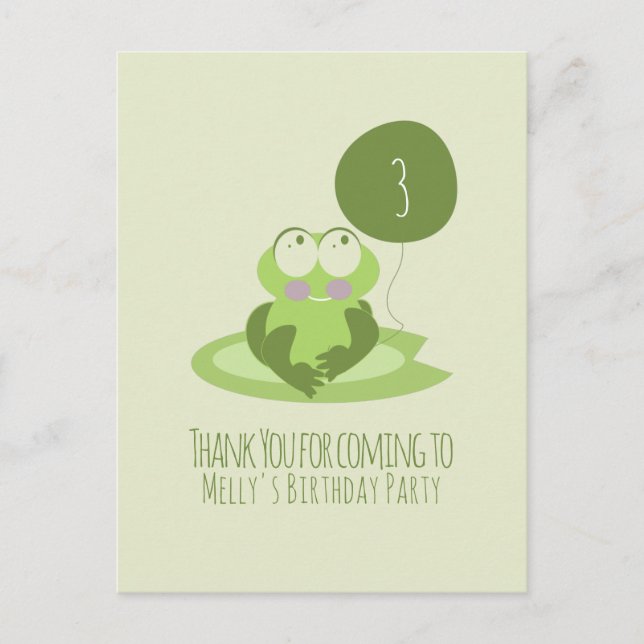 Valentinstag Frog Birthday Vielen Dank, Postcard Postkarte (Vorderseite)