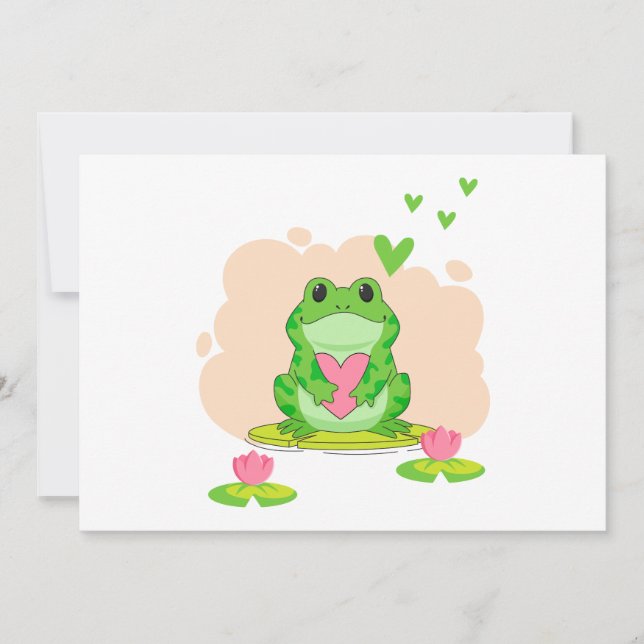 Valentinstag-Frosch Einladung (Vorderseite)
