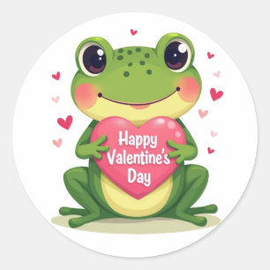 Valentinstag Frosch Runder Aufkleber