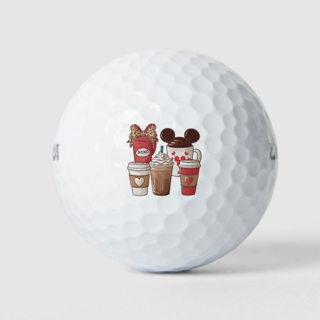 Valentinstag Funny Latte Coffee Lover Golfball (Vorderseite)
