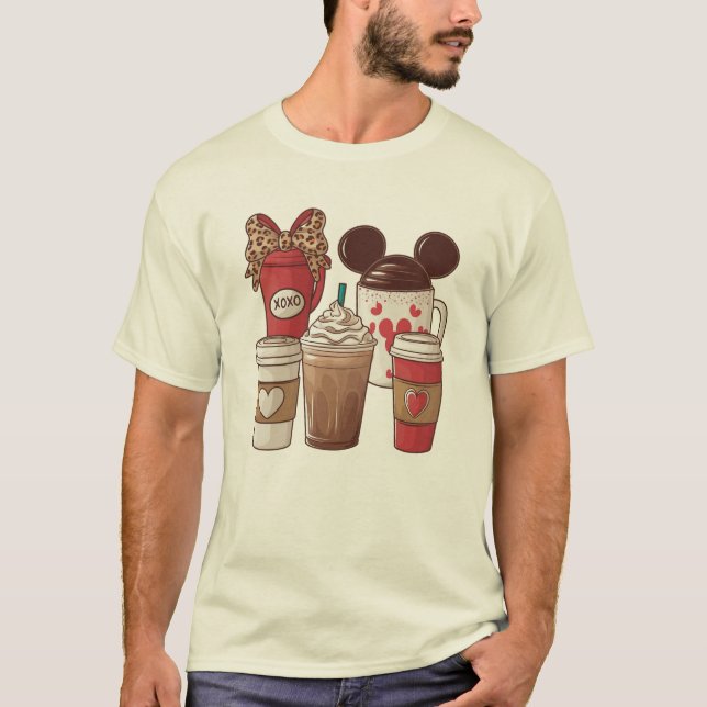 Valentinstag Funny Latte Coffee Lover T-Shirt (Vorderseite)
