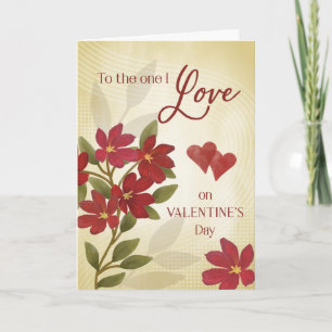 Valentinstag für den, den ich liebe Rote Blumen-Co Karte