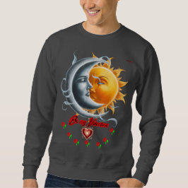 Valentinstag für die Sonne und den Mond auf Grau Sweatshirt