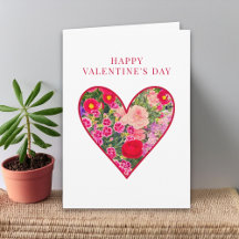 Valentinstag für Ehefrau - Rosa florales Herz Lieb