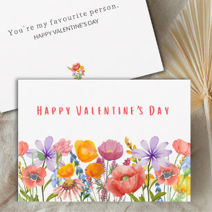 Valentinstag für Ehefrau - Rosa lila Blumen Karte