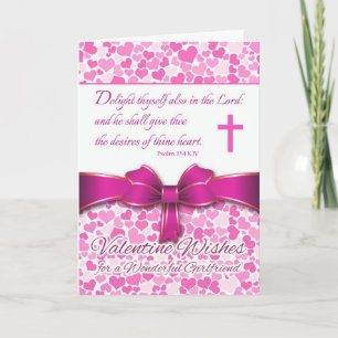 Valentinstag für Freundin, Psalm 37-Schrift Feiertagskarte