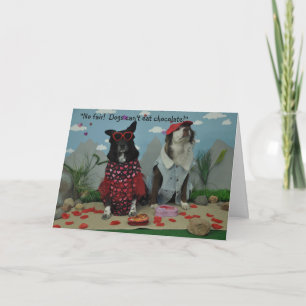 Valentinstag für jeden, Hunde in alberner Kleidung Karte