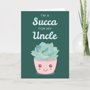 Valentinstag für meinen Onkel mit Kawaii Sukkulent Karte