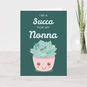 Valentinstag für Nonna mit Kawaii Sukkulent Karte