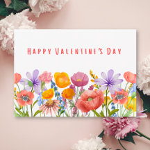 Valentinstag für Sie - Wasserfarben-Blumenliebe