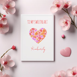 Valentinstag für süße Blume im Herzen Karte