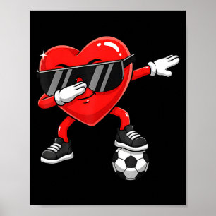Valentinstag Fußball Herz Dab Fußball Männer Junge Poster