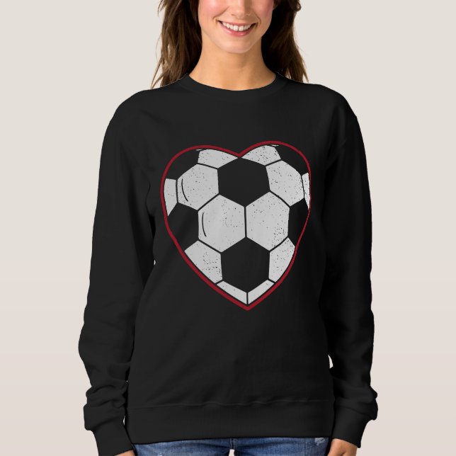 Valentinstag Fußball Rotes Herz Sweatshirt (Vorderseite)