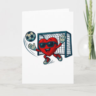 Valentinstag Fußball Torwart Lustiges Herz Jungen  Karte