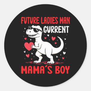Valentinstag Future Ladys Man Current Mamas Boy Runder Aufkleber
