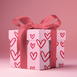 Valentinstag Gaben Liebe Rote Herzen Geschenkpapier