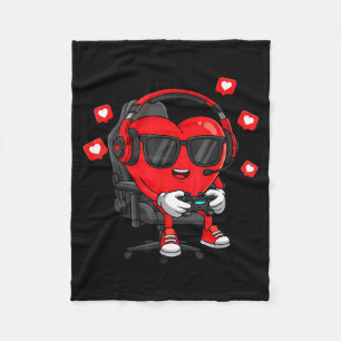 Valentinstag Gamer-Herz Gaming-Jungs Kinder Männer Fleecedecke