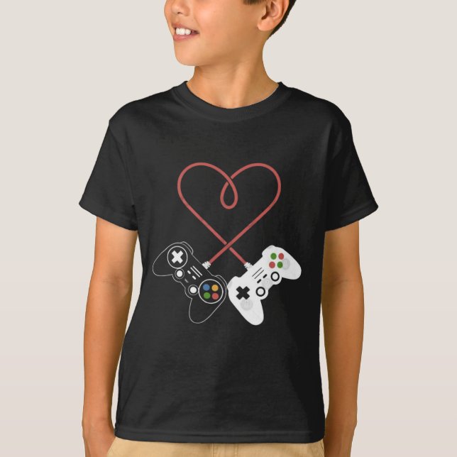Valentinstag-Gamer: Herzlich Inspiriert T-Shirt (Vorderseite)