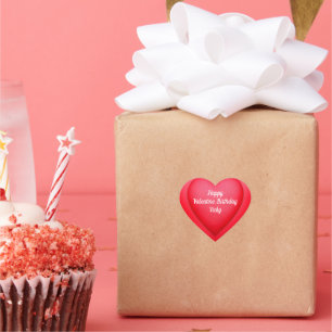 Valentinstag Geburtstag Elegante Rote Herzen Perso Herz-Aufkleber