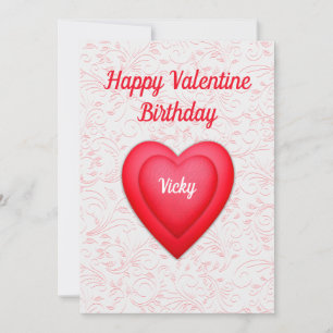 Valentinstag Geburtstag Fancy Rotes Herz Individue Feiertagskarte